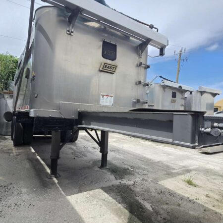 2019 EAST GENESIS ALUMINUM END DUMP TRAILER, LENGTH 28FT X 22.5FT TANDEM AXLE
