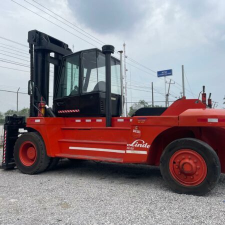 2002 FORKLIFT LINDE H160 ENCLOSED CAB 16 TONS ENGINE PERKINS 6 CYLINDERS (OVERHAULED)
