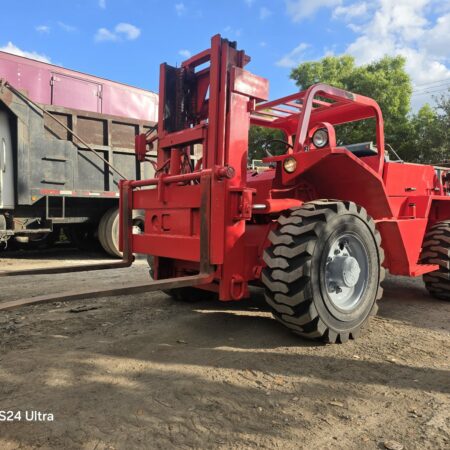 1998 MANITOU 230HC ROUGH TERRAIN DIESEL FORKLIFT  HEAVY DUTY 8FT FORKS LATERAL SIDE TILD  & SIDEP SHIFT MAST POSITIONER  20000 LBS