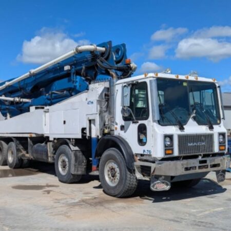 2004 PUTZMEISTER 47 METER CONCRETE BOOM  MOUNTED ON A 2004 MACK MR KIT 16 CELL 5 SECTIONS