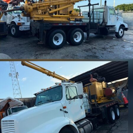 TEREX TEXOMA 330 20 AUGER DRILLING RIG  20' DRILLING DEEP W/ JOHN DEERE DIESEL MOUNTED ON 1996 INTERNATIONAL