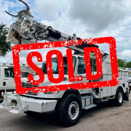 2012 FREIGHTLINER M2 106 4X4 ALTEC DM47BR DIGGER DERRICK & BUCKET TRUCK W/ REMOTE CONTROL 47 FT  HEIGHT & 535 LBS BUCKET CAPACITY