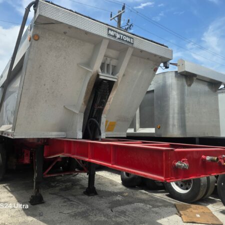 2003 MONTONE ALUMINUM DUMP TRAILER 24X28 FT TRI-AXLE