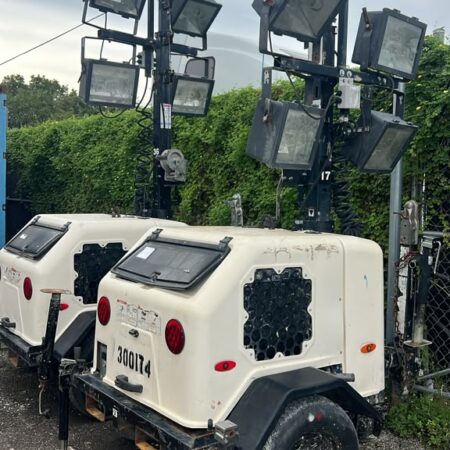 2018 & 2017  TEREX RL4 PORTABLE LIGHT TOWER 4 LED FLOODLIGHTS  TRAILER MOUNTED