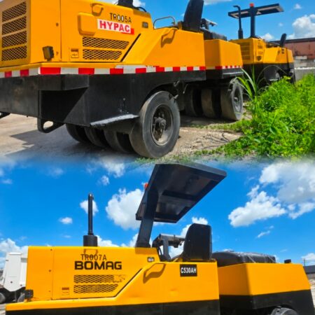 2 PNEUMATIC TIRE ROLLERS 2004 HYPAC C530AH & 2005 BOMAG BW11RH