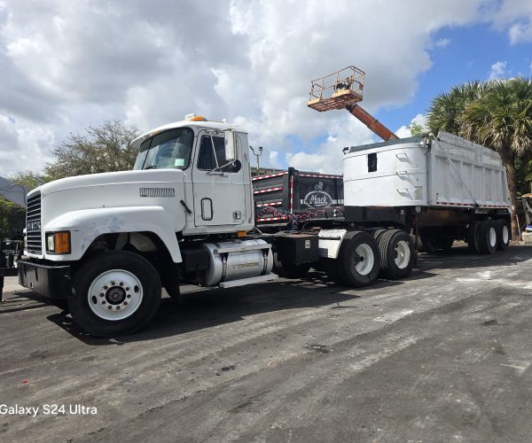 1993 MACK CH DAY CAB TANDEM W ALUMINUM DUMP TRAILER 001