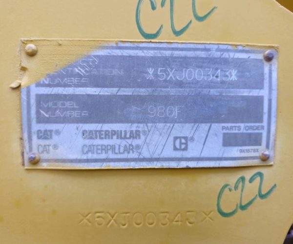 1994 CATERPILLAR 980F WHEEL LOADER ENCLOSED CAB AC 012