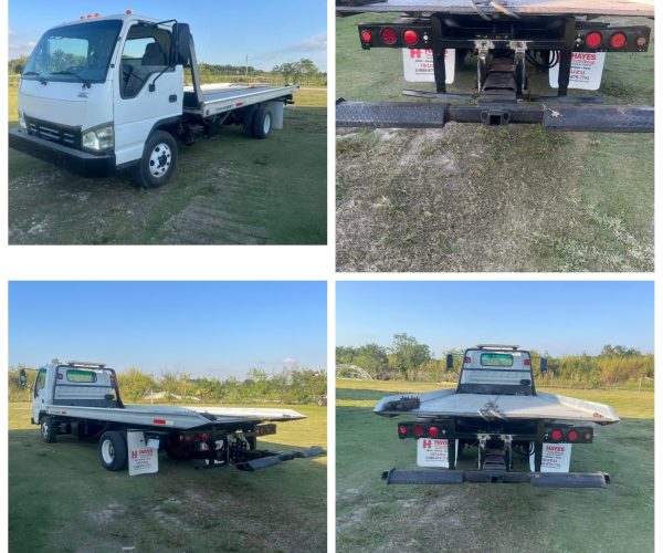 2005 ISUZU TOW TRUCK FLAT BED & WHEEL LIFT 18FT LONG FLAT ( 2 CARS) 001