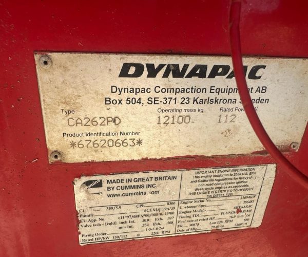 2006 DYNAPAC CA262PD ROLLER PADFOOT COMPACTOR 007