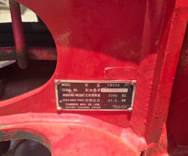 2007 TAKEUCHI TB135 MINI EXCAVATOR 012