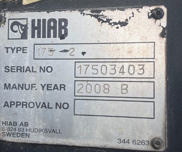 2008 HIAB 175-2 KNUCKLE BOOM CRANE 6.5 TONS 009