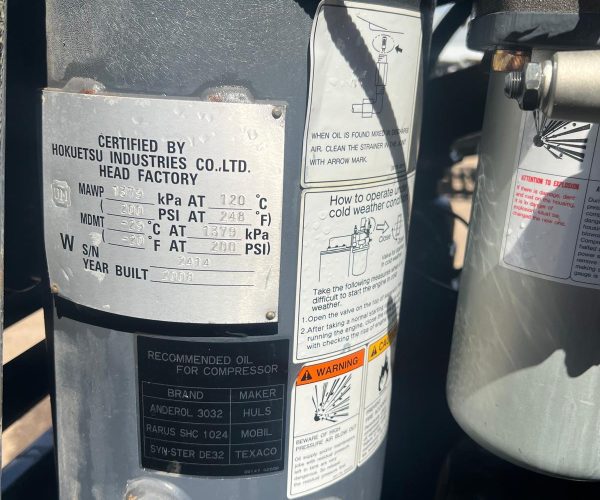 2009 AIRMAN PDS185S COMPRESSOR WITH TRAILER 009