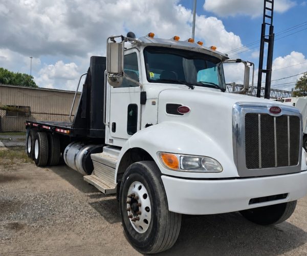 2009 PETERBILT 348 TANDEM AXLE DOUBLE FRAME & 20FT FLATBED TRUCK 001