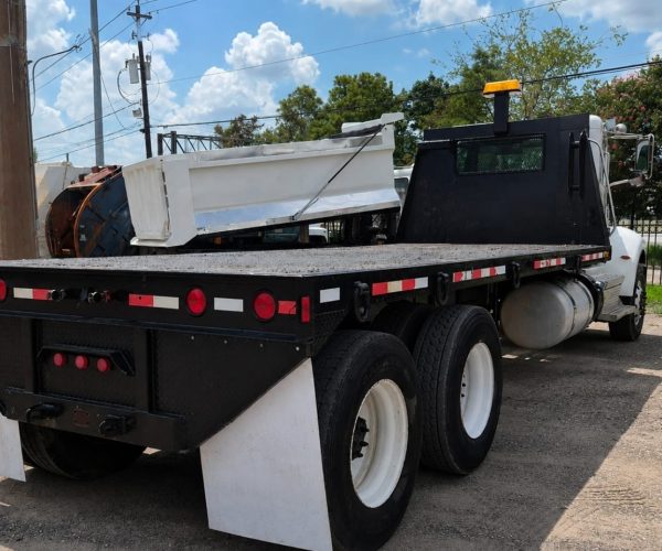 2009 PETERBILT 348 TANDEM AXLE DOUBLE FRAME & 20FT FLATBED TRUCK 007