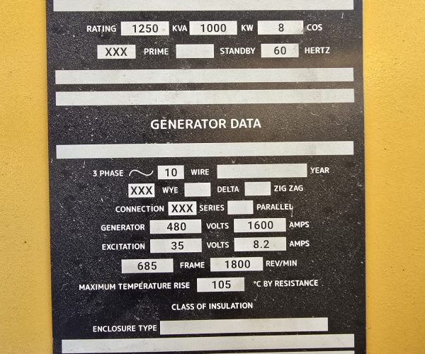 2010 GENERATOR ELECTRIC CATERPILLAR 3508 DIESEL 025