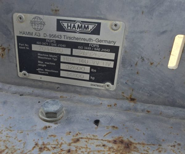 2010 HAMM ROLLER COMPACTOR HD 140VV HV 013