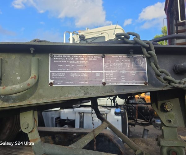 2011 M200A1 MILITARY GENERATOR TRAILER CAPACITY 5000 LBS 2.5 TONS 009