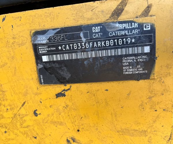 2015 CATERPILLAR 336FL HYDRAULIC EXCAVATOR ENCLOSED CAB WITH AC & DIGGING BUCKET 008