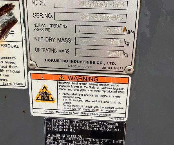 2017 AIRMAN PDS185S COMPRESSOR WITH TRAILER 010