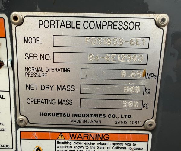 2017 AIRMAN PDS185S COMPRESSOR WITH TRAILER 011
