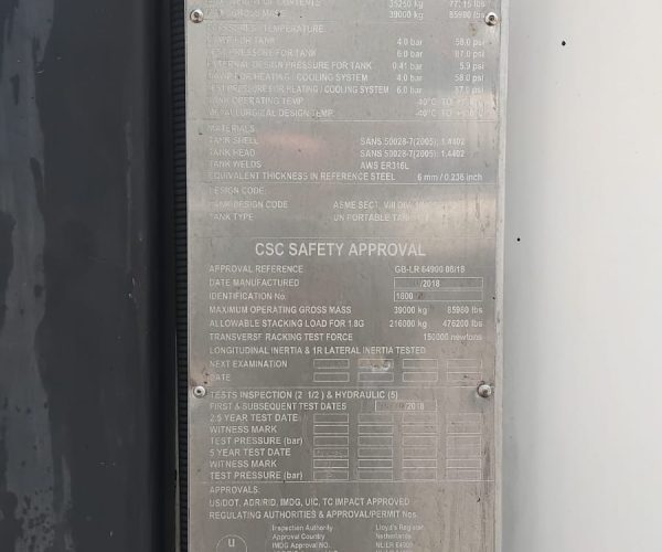 2018 20T ISO TANK T11 TANK CONTAINERS 010