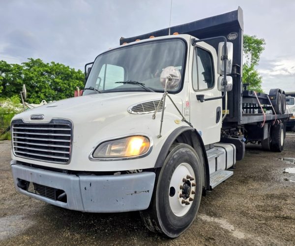2019 FREIGHTLINER M2 106 TANDEM 22 FT FLATBED DUMP TRUCK 001